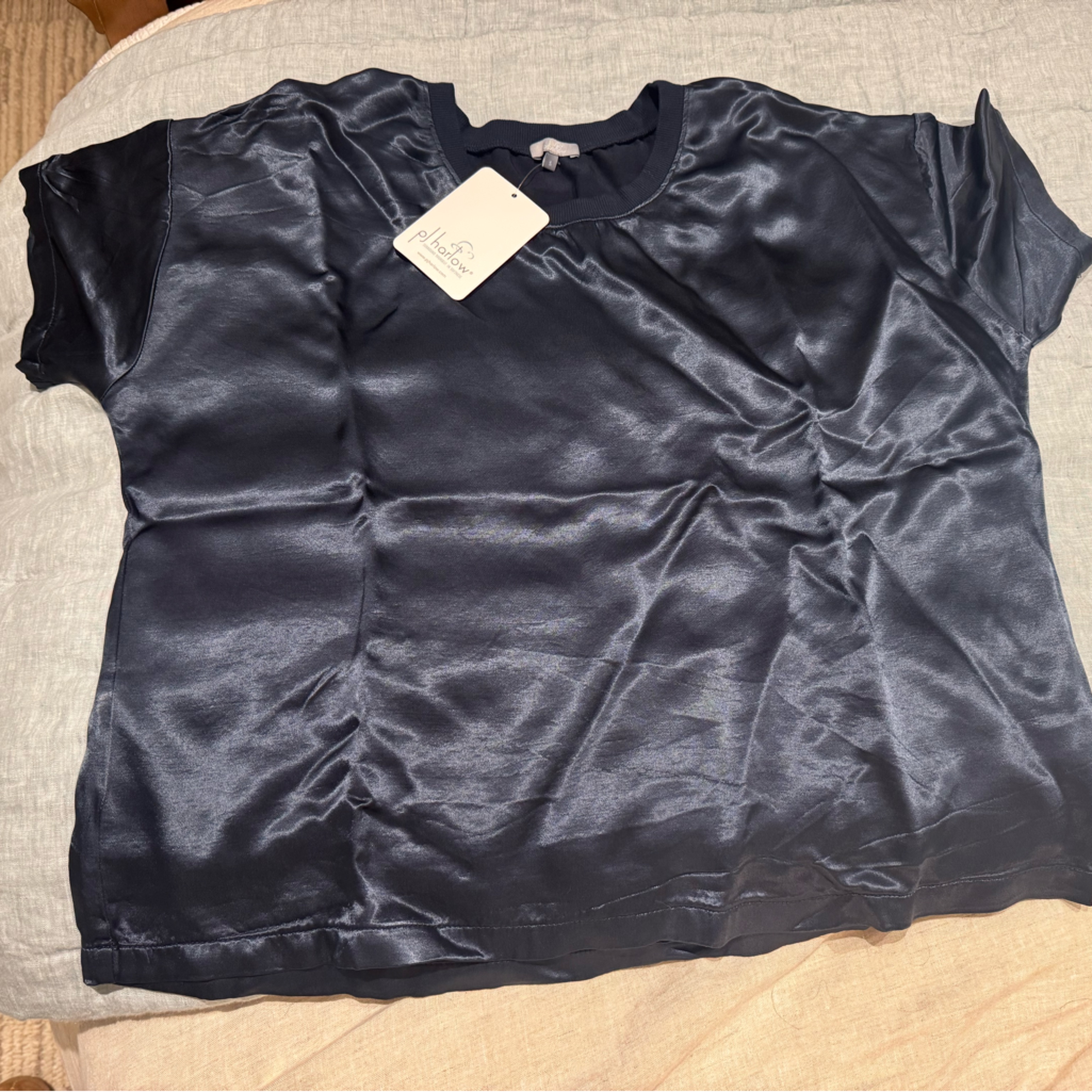 Pj Harlow Kennedy Top-Size Small In Navy. Nwt